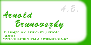 arnold brunovszky business card